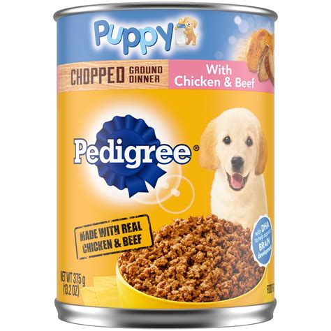 pedigree chopped ground dinner with chicken|pedigree canned wet dog food.